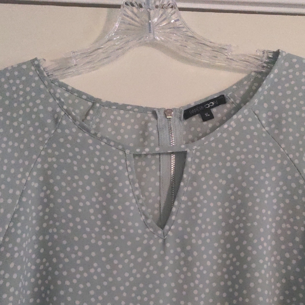 EUC✨ PAPERMOON XL mint/light blue Coraley 3/4 Tie Sleeve Blouse from Stitchfix - Picture 6 of 17
